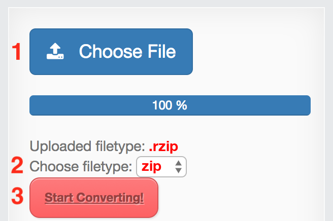 How to convert RZIP files online to ZIP